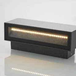 Lucande LED-Außenwandleuchte Oliver, Dunkelgrau, 18 Cm -Lucande 9969126 6