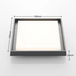 Lucande LED-Außendeckenleuchte Birta, Eckig, 34 Cm -Lucande 9969130 3
