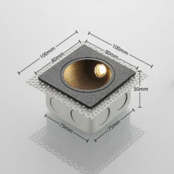 Lucande LED-Wandeinbauleuchte Pordis, IP65, Eckig -Lucande 9969135 3