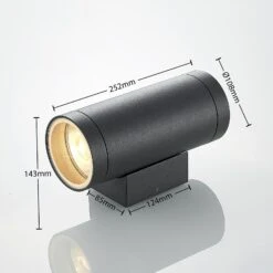 Lucande Thomke Außenwandlampe, E27, 2-flammig 15 Lucande Thomke Außenwandlampe, E27, 2-flammig -Lucande 9969155 4