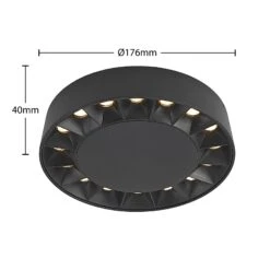 Lucande Kelissa LED-Bad-Deckenlampe, Rund, Schwarz 15 Lucande Kelissa LED-Bad-Deckenlampe, Rund, Schwarz -Lucande 9969191 4