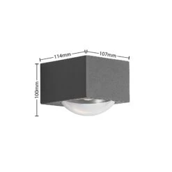 Lucande Almos LED-Außenwandleuchte, Eckig, 1-fl. -Lucande 9969195 4