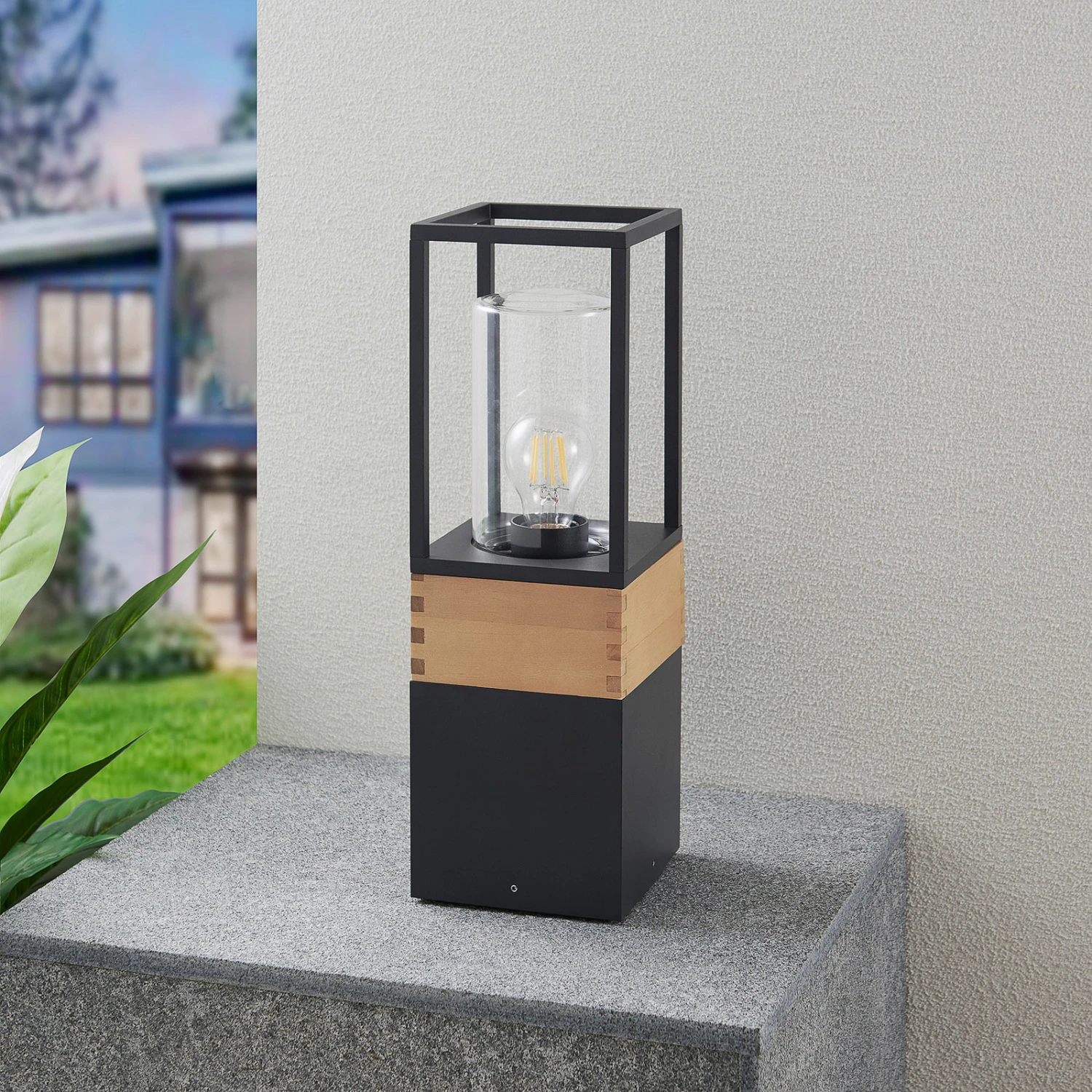 Lucande Enjan Sockelleuchte Aus Teakholz 4 Lucande Enjan Sockelleuchte Aus Teakholz – Bild 2