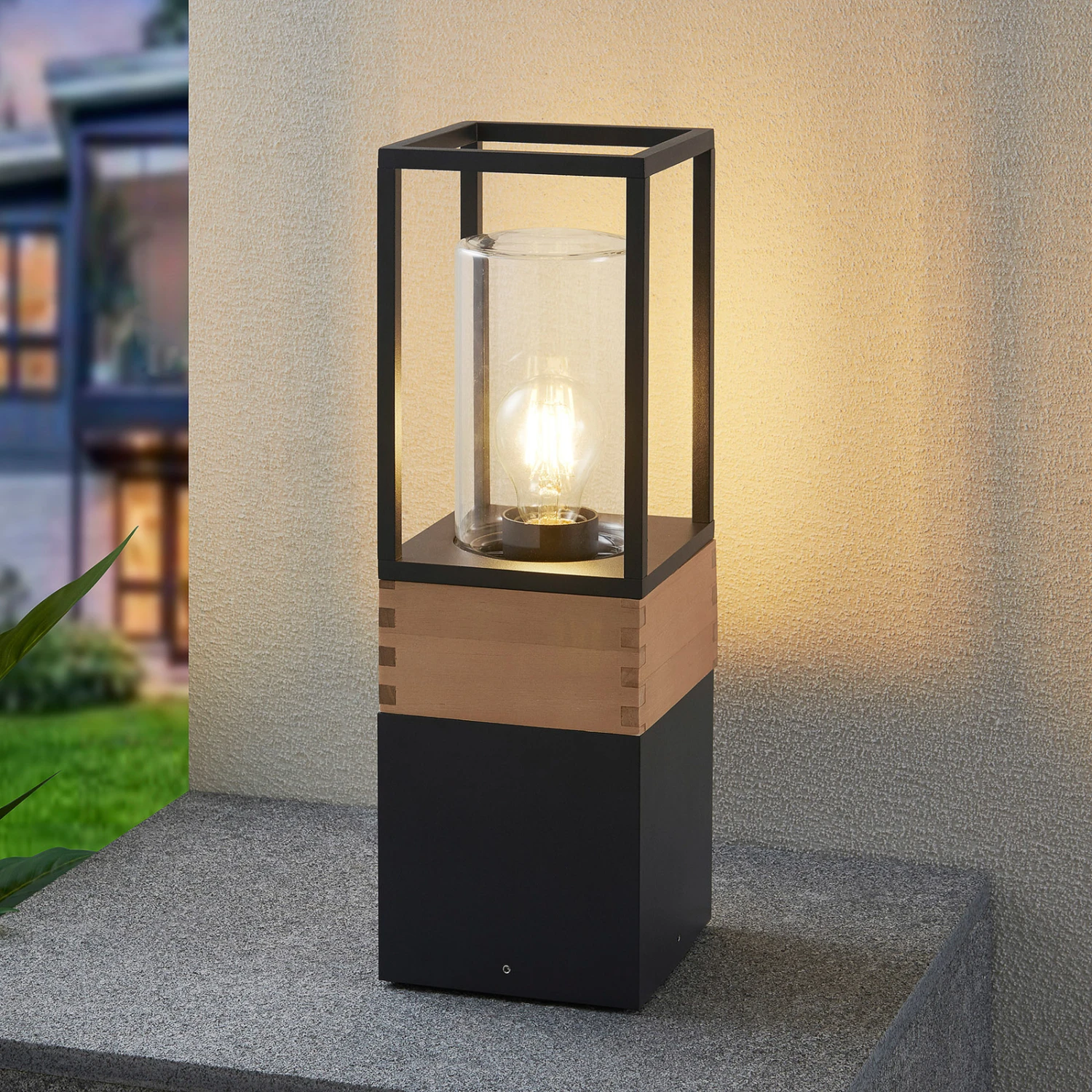 Lucande Enjan Sockelleuchte Aus Teakholz 3 Lucande Enjan Sockelleuchte Aus Teakholz