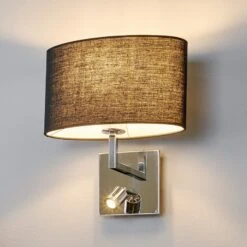 Lucande Wandleuchte Karla Mit LED-Leselampe, Schwarz