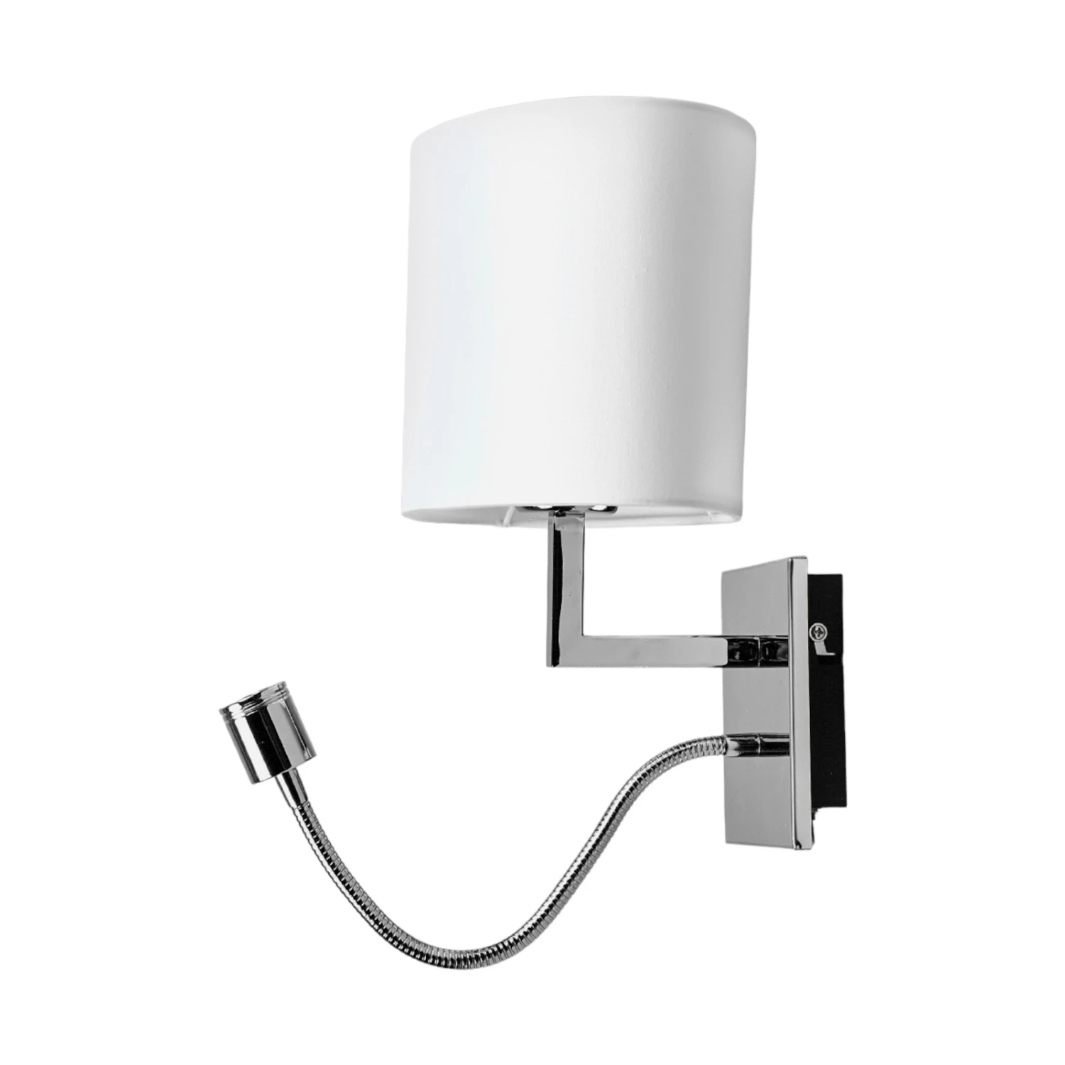 Lucande Weiße Stoff-Wandleuchte Karla Mit LED-Leselicht 7 Lucande Weiße Stoff-Wandleuchte Karla Mit LED-Leselicht – Bild 5