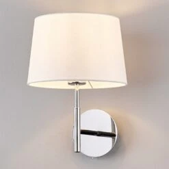 Lucande Wandlampe Dorothea Mit Weißem Stoffschirm