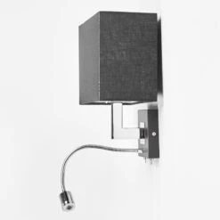 Lucande Schwarze Stoff-Wandlampe Rebekka Mit LED-Lesearm -Lucande 9976023 5