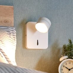 Lucande Bewegliche, LED-Wandlampe Vidda Mit Schalter, Weiß