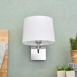 Lucande Wandleuchte Randy Mit Textilschirm -Lucande 9976042 2