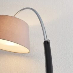 Lucande Bogen-Stehleuchte Evelyna Mit Stoffschirm -Lucande 9976110 7