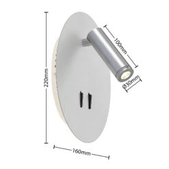 Lucande Kimo LED-Wandleuchte Oval Weiß -Lucande 9976123 4