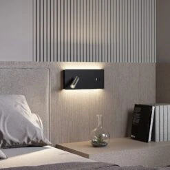 Lucande Kimo LED-Wandlampe Eckig Schwarz, USB-Slot -Lucande 9976124 2