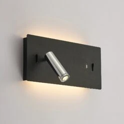 Lucande Kimo LED-Wandlampe Eckig Schwarz, USB-Slot -Lucande 9976124 5
