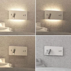 Lucande Kimo LED-Wandlampe Eckig, Weiß, USB-Slot -Lucande 9976125 2