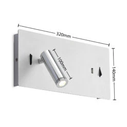 Lucande Kimo LED-Wandlampe Eckig, Weiß, USB-Slot -Lucande 9976125 5