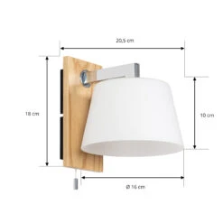 Lucande Rhea Wandleuchte Mit Hellem Holz -Lucande 9976131 3