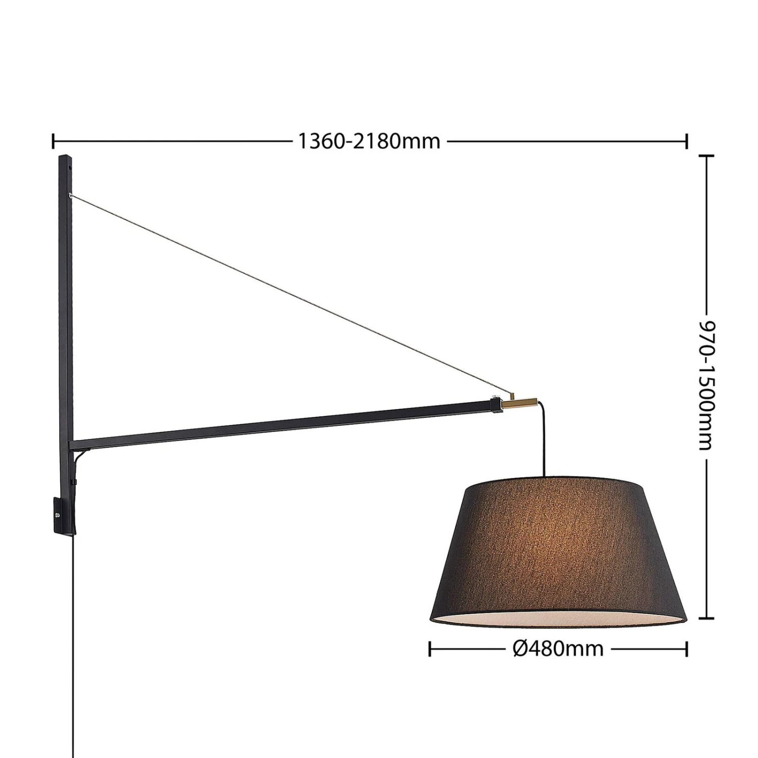 Lucande Beleza Wandleuchte Mit Ausziehbarem Schirm 7 Lucande Beleza Wandleuchte Mit Ausziehbarem Schirm – Bild 5