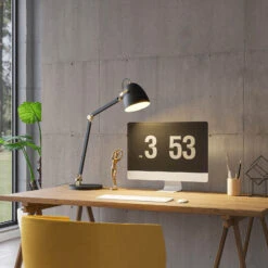 Lucande Nordin Tischlampe Schwarz/gold Verstellbar -Lucande 9976140 1