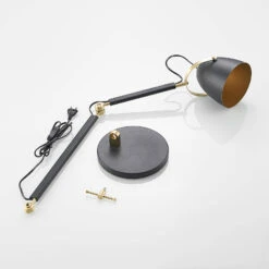Lucande Nordin Tischlampe Schwarz/gold Verstellbar -Lucande 9976140 3