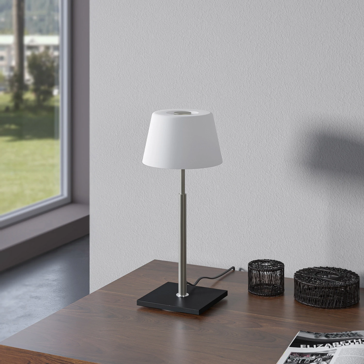 Lucande Madita Tischleuchte Mit Fuß Aus Eschenholz 5 Lucande Madita Tischleuchte Mit Fuß Aus Eschenholz – Bild 3