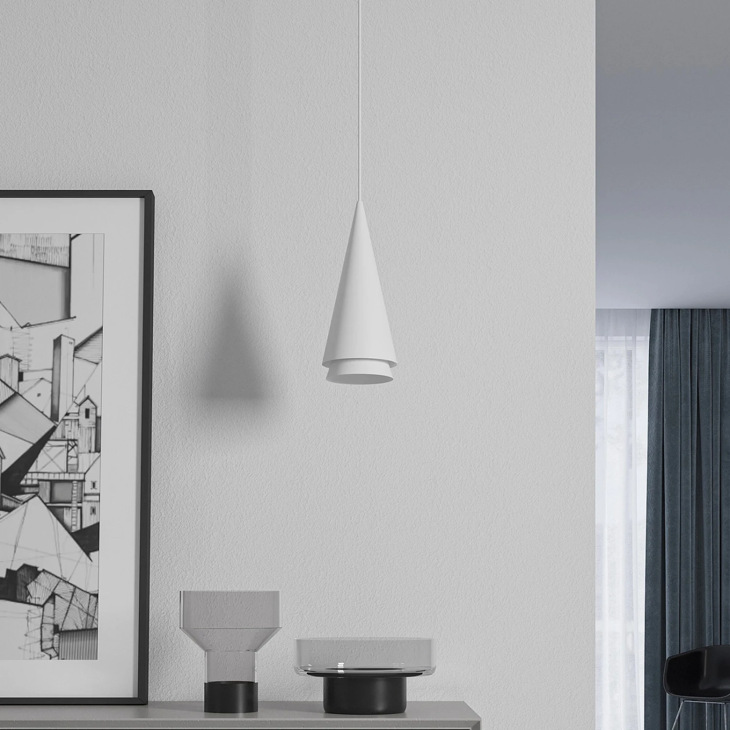 Lucande Naoh Hängeleuchte, Einflammig, Weiß 5 Lucande Naoh Hängeleuchte, Einflammig, Weiß – Bild 3