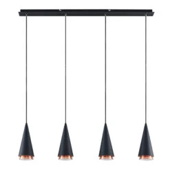 Lucande Naoh Hängeleuchte 4-fl., Schwarz/kupfer -Lucande 9976155 3