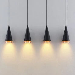 Lucande Naoh Hängeleuchte 4-fl., Schwarz/kupfer -Lucande 9976155 5