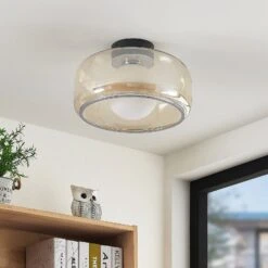 Lucande Tellima LED-Deckenleuchte, Cognacfarben -Lucande 9976159 2